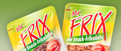 Mr Frix, die Snack-Frikadelle Verpackungen